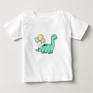 Cute Bronto Holding Balloons for Kids Birthday 🎈 Baby T-Shirt