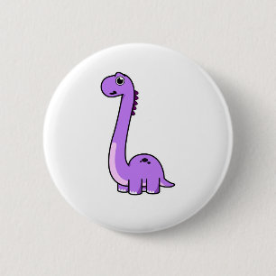 Cute Brontosaurus Dinosaur Kids and Adult Dino 6 Cm Round Badge