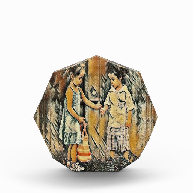 Cute brother and sister photo block (Front)