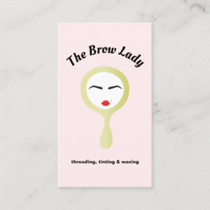 Cute Brow Tinting, Threading and Waxing Pink Business Card