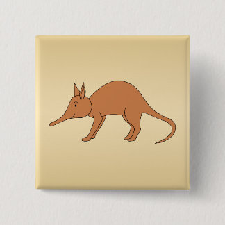 Cute Brown Aardvark 15 Cm Square Badge