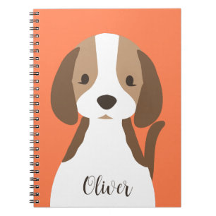 Cute brown and white dog portrait notebook