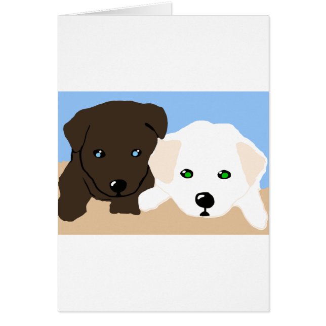 Cute brown and white Labrador puppy art gifts (Front)