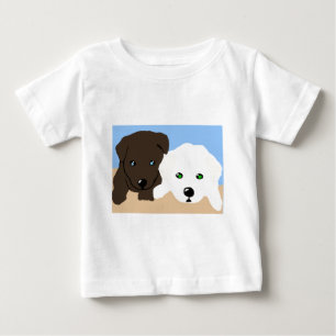Cute brown and white Labrador puppy art gifts Baby T-Shirt