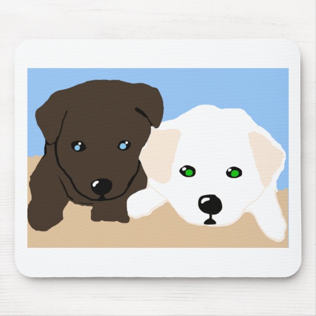 Cute brown and white Labrador puppy art gifts Mouse Mat (Front)