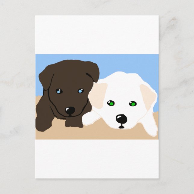 Cute brown and white Labrador puppy art gifts Postcard (Front)