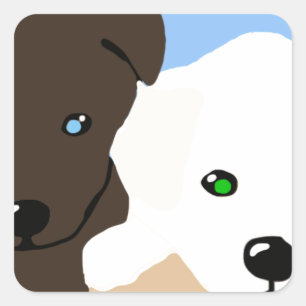 Cute brown and white Labrador puppy art gifts Square Sticker