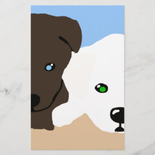 Cute brown and white Labrador puppy art gifts Stationery