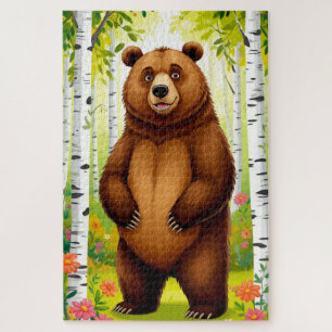Cute Brown Bear Cartoon Jigsaw Puzzle