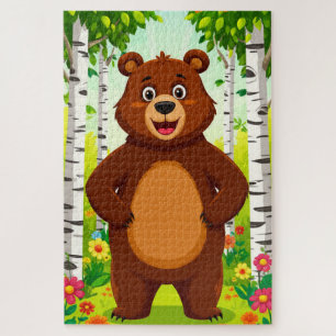 Cute Brown Bear Cartoon Jigsaw Puzzle