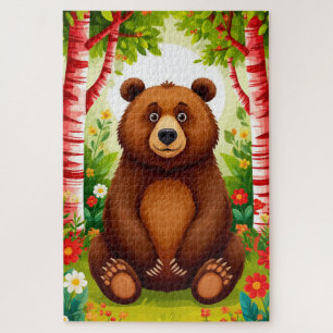 Cute Brown Bear Cartoon Jigsaw Puzzle