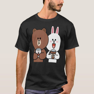 Cute Brown Bear Cony Bunny Rabbit Lovers   T-Shirt