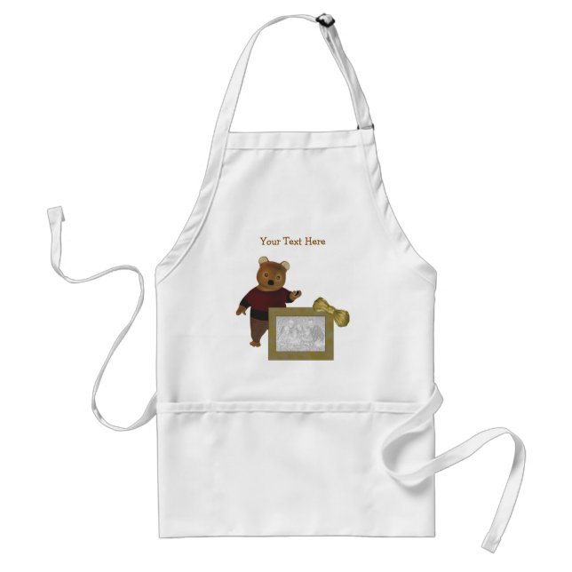 Cute Brown Bear Design Photo Standard Apron (Front)