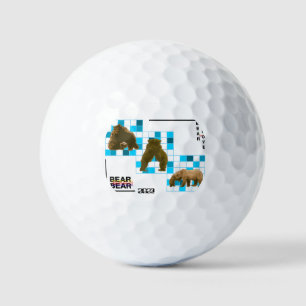 Cute Brown Bear In Love Golf Balls