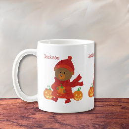 Cute Brown Bear Kid Autumn Mug