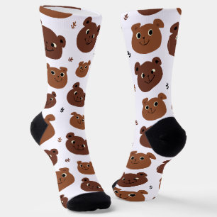 Cute brown bear pattern  socks