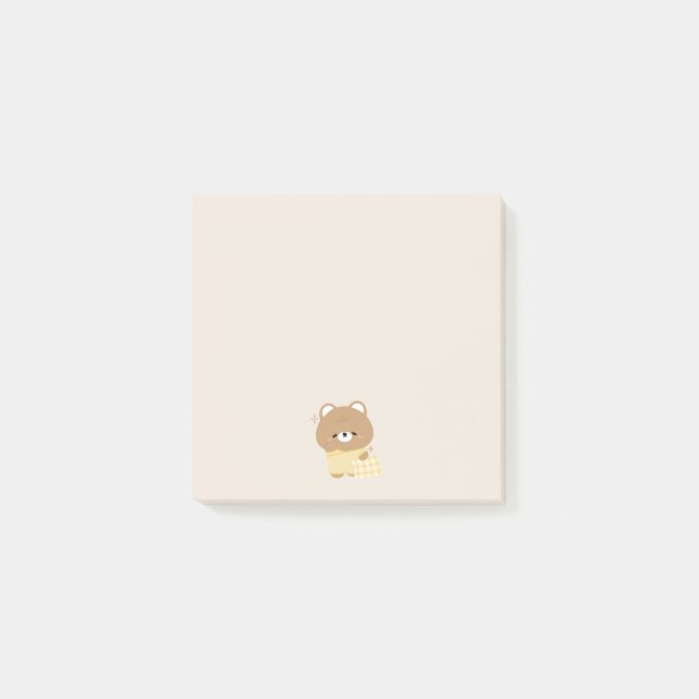 Cute Brown Bear Post-it Notes (Front)