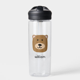 Cute brown bear water bottle