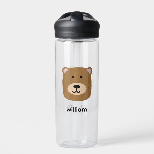 Cute brown bear water bottle (Front)