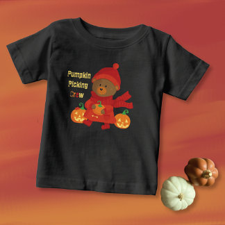 Cute Brown Bear with Pumpkin Toddler T-Shirt