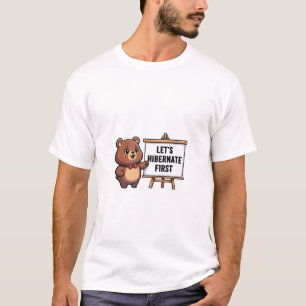 Cute Brown Bear with Red Bowtie T-Shirt