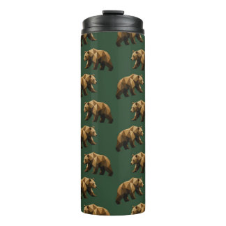 Cute Brown Bears Pattern Thermal Tumbler