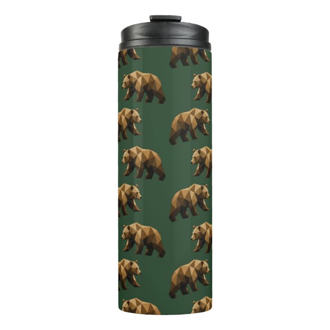 Cute Brown Bears Pattern Thermal Tumbler (Front)