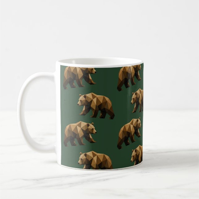 Cute Brown Bears Pattern Wrapping Paper Coffee Mug (Left)