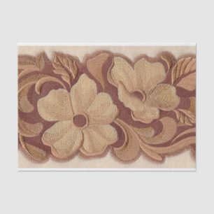 cute brown beige cowgirl western country floral tissue paper