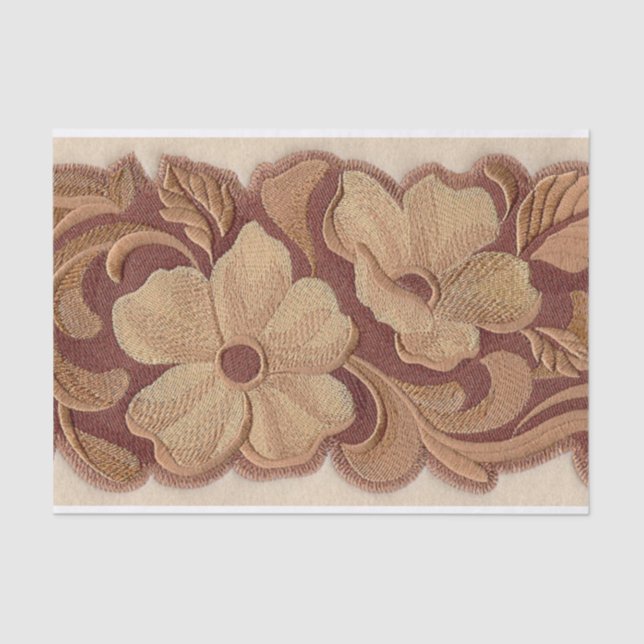 cute brown beige cowgirl western country floral tissue paper (Front)