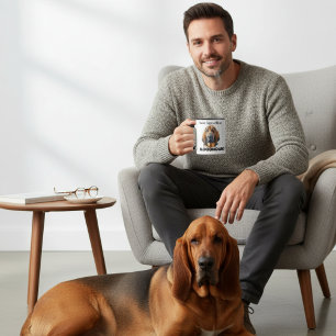 Cute Brown Bloodhound Morning Mug