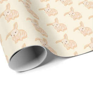 Cute Brown Bunny Rabbit - transparent on beige. Wrapping Paper