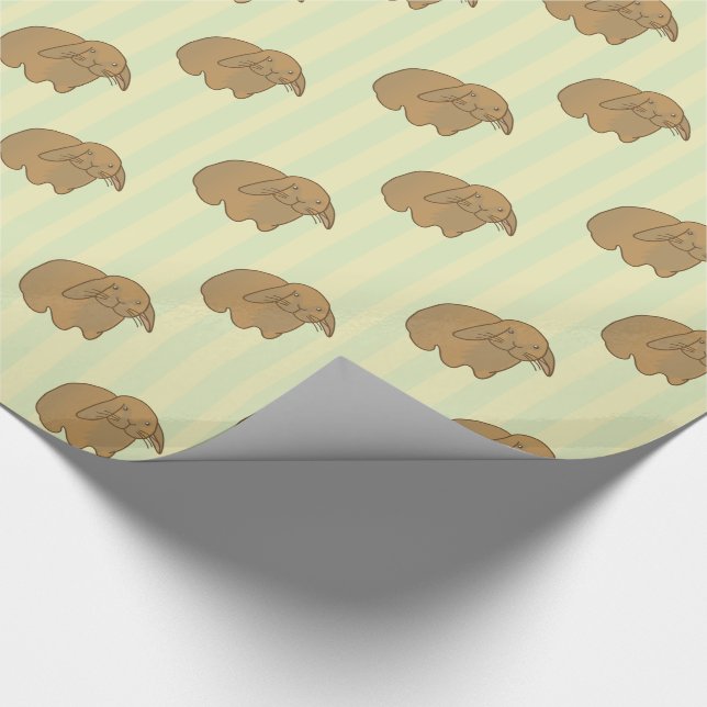 Cute Brown Bunny Wrapping Paper (Corner)