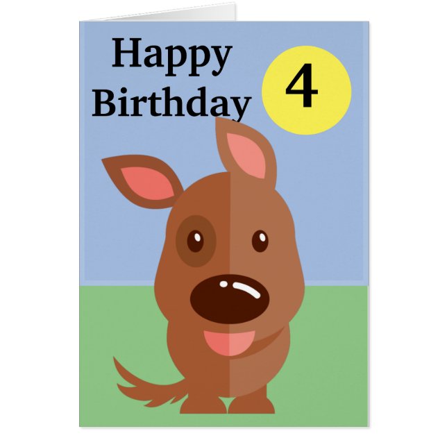 Cute Brown Cartoon Dog age (Front)