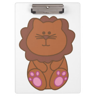 Cute Brown Cartoony Lion Clipboard