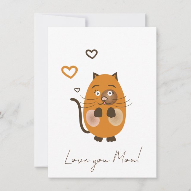 Cute brown cat holiday card (Front)