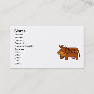 Cute Brown Cow Business Card