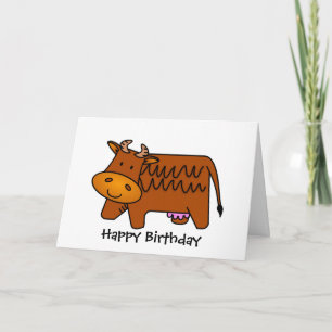 Cute Brown Cow Card