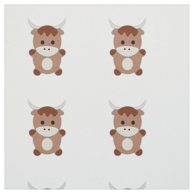 Cute Brown Cow Fabric (Swatch)