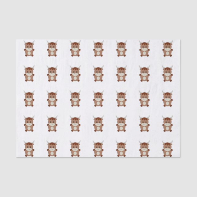 Cute Brown Cow Tissue Paper (Front)
