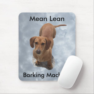 Cute Brown Dachshund Barking Machine Mouse Mat