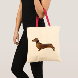 Cute Brown Dachshund Dog Tote Bag
