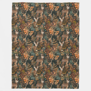 Cute brown deers pattern fleece blanket