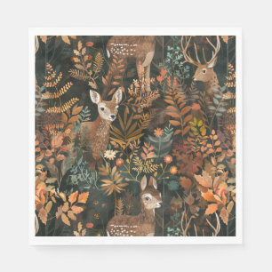Cute brown deers pattern napkin