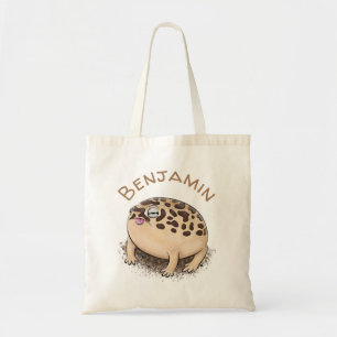 Cute brown desert rain frog cartoon illustration tote bag