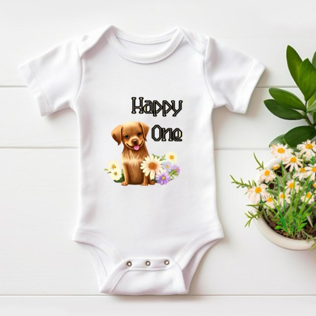 Cute brown dog baby bodysuit (Creator Uploaded)