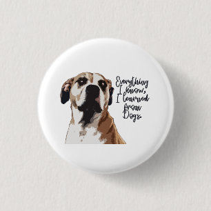 cute brown dog button