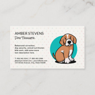Cute Brown Dog Logo Business Card