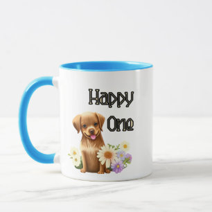 Cute brown dog mug