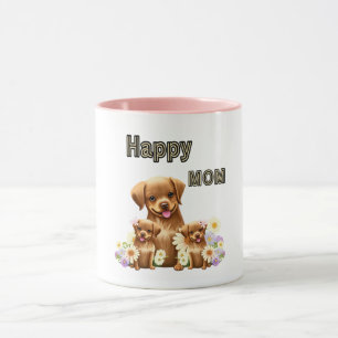 Cute brown dogs mug